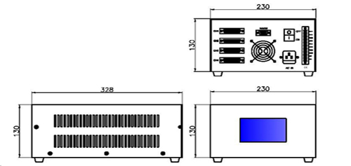 UVLED線(xiàn)光源控制主機(jī)（大）尺寸圖
